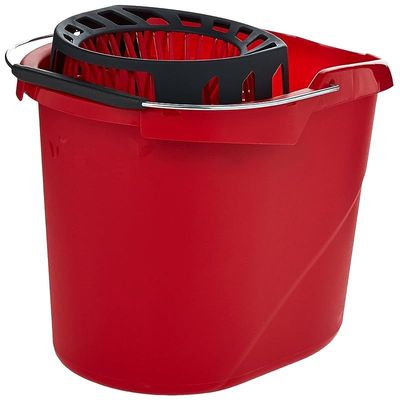 Vileda Supermocio Bucket With Torsion Wringer, Durable, Red, 26 x 37.5 x 26.5 Cm