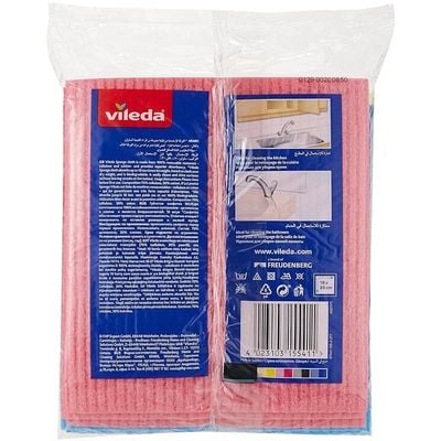 Vileda Sponge Cloth XXL Value Pack 10 Pcs 100% Natural Materials, Super Absorbent, Durable, 5 Pcs