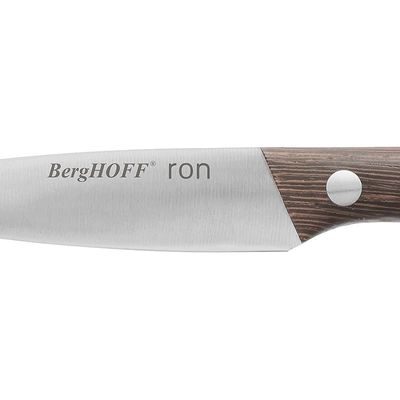 Berghoff RON Acapu Paring Knife 3.25" Silver &amp; Brown Crack-resistant Ergonomically Designed Wood Handle Sharp &amp; Well Balanced