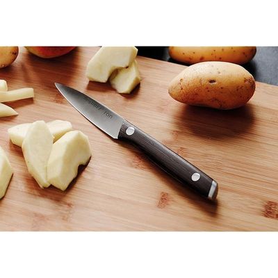 Berghoff RON Acapu Paring Knife 3.25" Silver &amp; Brown Crack-resistant Ergonomically Designed Wood Handle Sharp &amp; Well Balanced