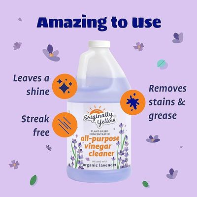 Originally Yellow All-Purpose Vinegar Cleaner Concentrate [Organic Lavender 1.89L]