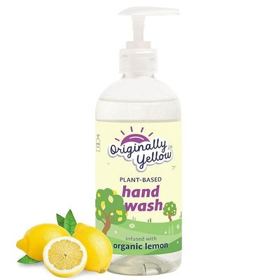 Originally Yellow Plant-Based Refill Hand Soap Liquid Alcohol-Free All Natural Soap Infused with Organic Lemon 470ml