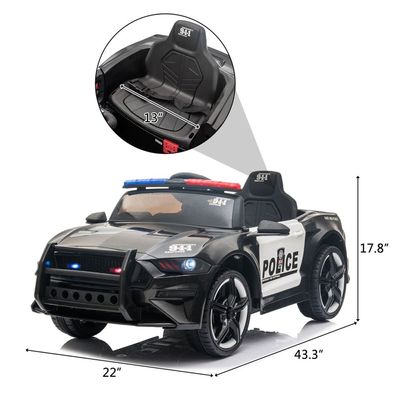 MYTS Ride-On Police Convertible Squad Car 12V - Black