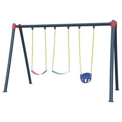 MYTS Deluxe Outdoor Triple Swing Metal Playset
