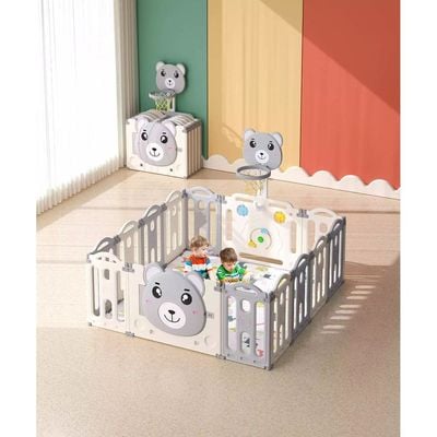 MYTS 16-Panel Owl Playpen W/ Lock Door