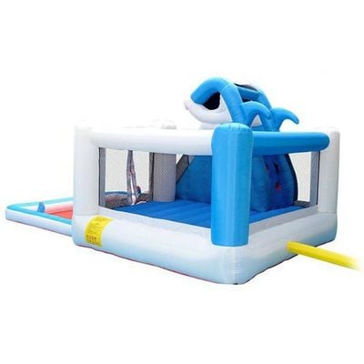 MYTS Bouncy Shark Jumper W/ Double Slide Water Park