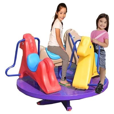 MYTS Triplet Horseback Merry Go Round Garden Playset