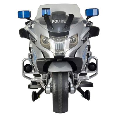 MYTS Ride On 12V Bmw Licensed Police Bike - Silver
