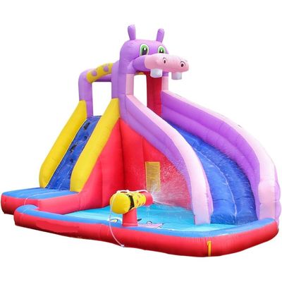 MYTS Inflatable Hippo Mega Bouncer Trampoline With Slide