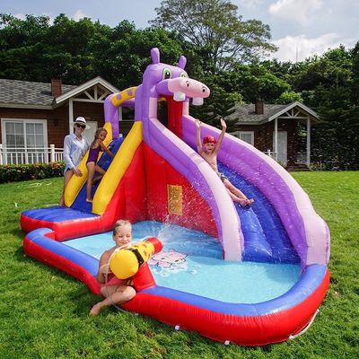 MYTS Inflatable Hippo Mega Bouncer Trampoline With Slide