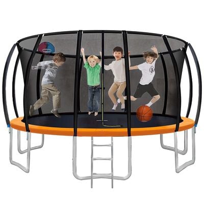 MYTS 14 Feet Trampoline Bounce And Jump For Kids & Basket Ball Hoop