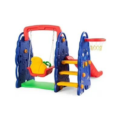 MYTS Combination Swing And Slide Playset With Basket Ball Hoop