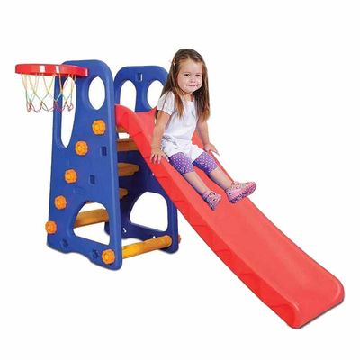 MYTS Play Slide With Basketball Net - Blue/Red