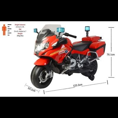 MYTS Ride On 12V Bmw Licensed Police Bike - Red