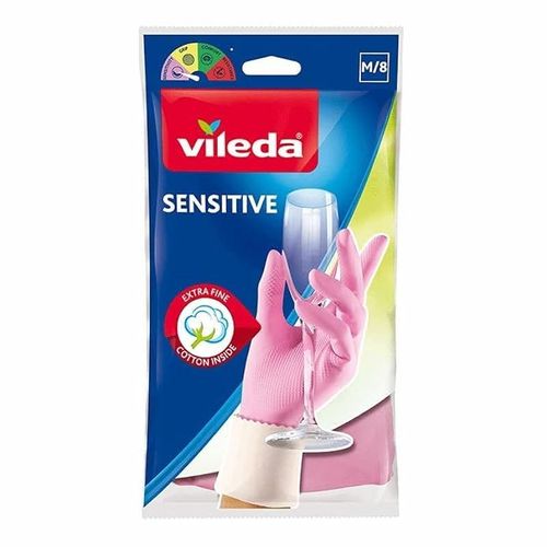 Vileda, Sensitive Gloves, Pink, Medium, PK27904