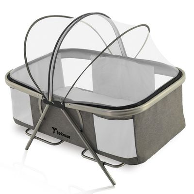 Teknum 3 - IN - 1 Baby Cot / Cradle w / Mosquito net & Wheels - Dark Grey