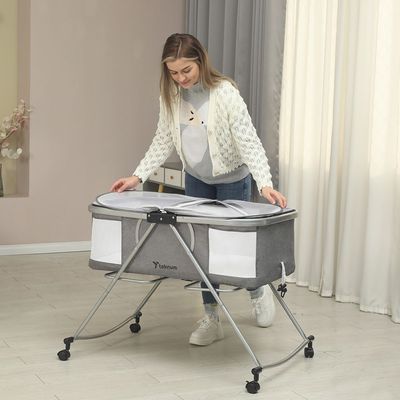 Teknum 3 - IN - 1 Baby Cot / Cradle w / Mosquito net & Wheels - Dark Grey