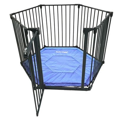 Baby Safe Convertible Playpen With Mat - Grey