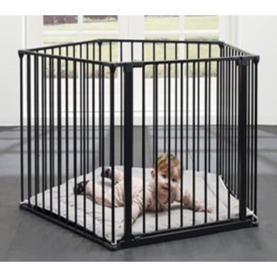 Baby Safe Convertible Playpen with Mat - Grey