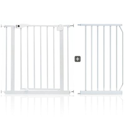 Baby Safe - Metal Safety Gate w / t 45cm Extension - White