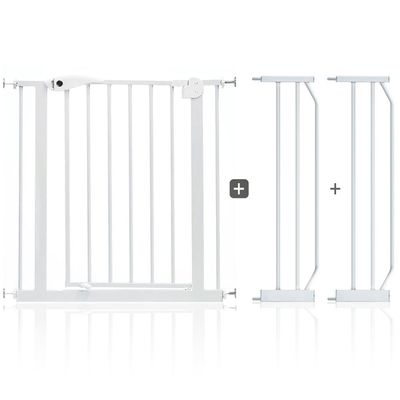 Baby Safe - Metal Safety Gate w / t 20cm x 2 Extension - White