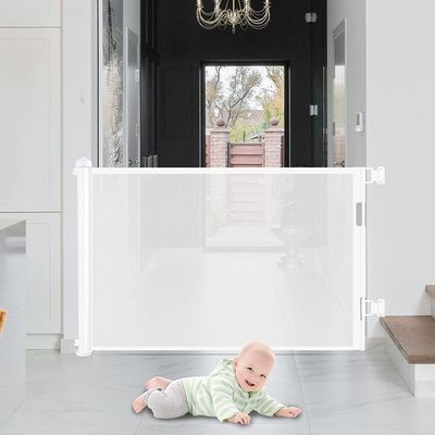 Baby Safe Retractable Mesh Gate - White