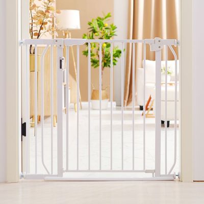 Baby Safe - Metal Safety LED Gate w / t 10cm Extension - White