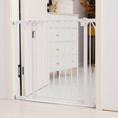 Baby Safe - Metal Safety LED Gate w / t 10cm Extension - White