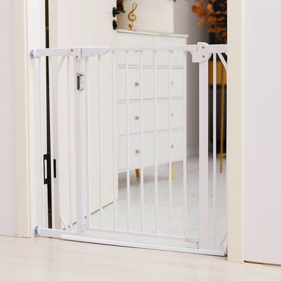 Eazy Kids Baby Safe - Metal Safety Led Gate W/T 45Cm Extension - White