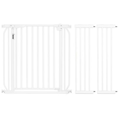 Baby Safe - Metal Safety LED Gate w / t 20cm x 2 Extension - White