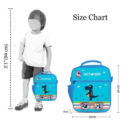 Eazy Kids Bento Boxes wt Insulated Lunch Bag Combo - Jawsome Shark Blue