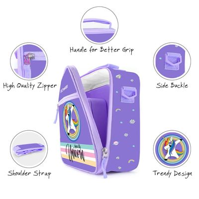 Eazy Kids Bento Boxes wt Insulated Lunch Bag Combo - Unicorn Purple