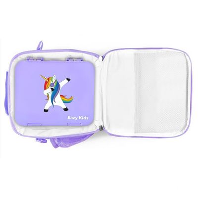 Eazy Kids Bento Boxes wt Insulated Lunch Bag Combo - Unicorn Purple