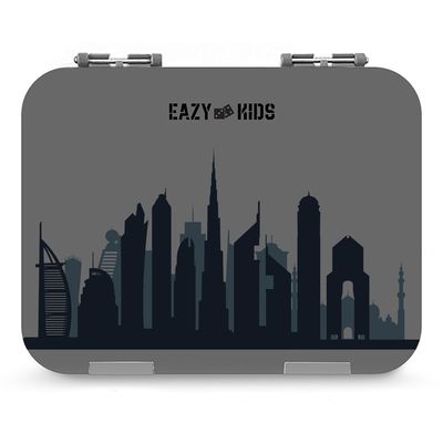 Eazy Kids Bento Boxes wt Insulated Lunch Bag Combo- Love Dubai Grey