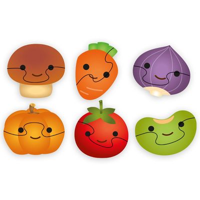 Little Story 6-in-1 Matching Puzzle Educational & Fun Game - Vegetables
