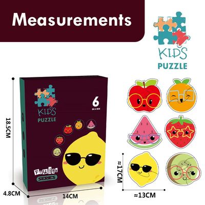 Little Story 6-in-1 Matching Puzzle Educational & Fun Game - Fruits