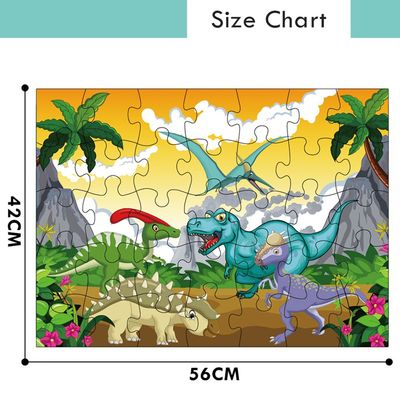 Little Story Jumbo Floor Jigsaw Puzzle Educational & Fun Game (Dinosaurs World) - 35 pcs