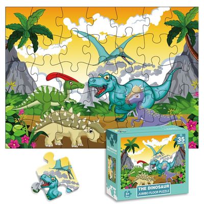 Little Story Jumbo Floor Jigsaw Puzzle Educational & Fun Game (Dinosaurs World)- 35 pcs