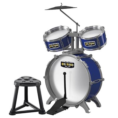 Little Story - Kids Drum Set Musical Instrument wt Stool - Blue