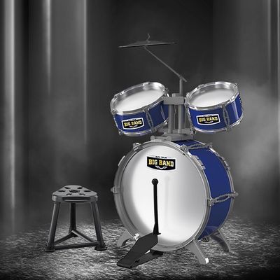 Little Story - Kids Drum Set Musical Instrument wt Stool - Blue