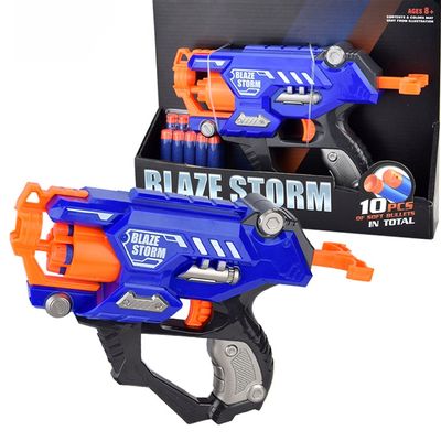 Little Story Kids Manual Bullet Gun wt 10pcs Soft Bullets - Blue