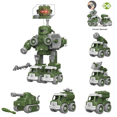 Little Story - Kids Toy 5in1 Military Robot Transformation Vehicle with Remote Control - Green