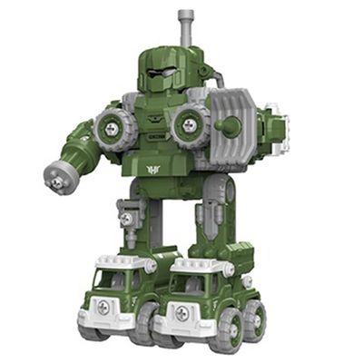 Little Story - Kids Toy 5in1 Military Robot Transformation Vehicle with Remote Control - Green