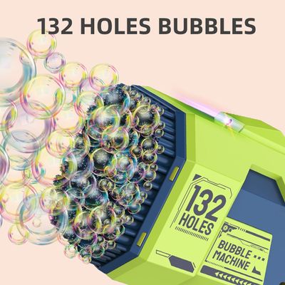 Little Story - 132 Holes Bubble Machine Gun wt Light/Bubble Maker for Kids Indoor & Outdoor- Green