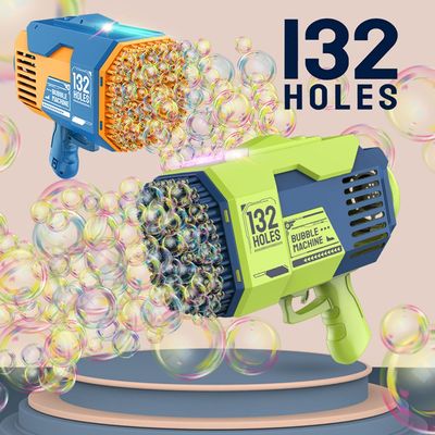 Little Story - 132 Holes Bubble Machine Gun wt Light / Bubble Maker for Kids Indoor & Outdoor - Green