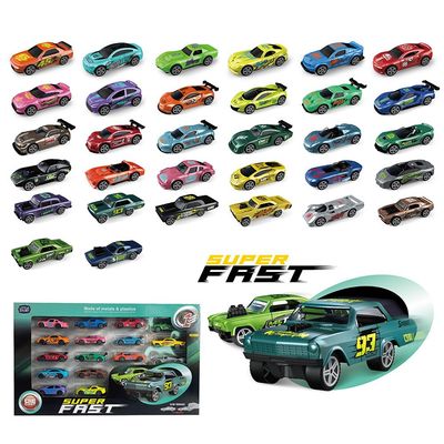 Little Story 16Pcs Slide Die Cast Toy Car Play Set