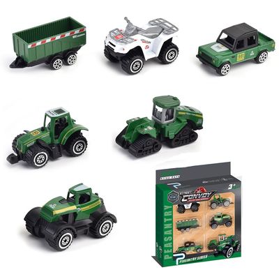 Little Story Alloy Sliding Farmer's Vehicle (6Pcs) - Multicolor