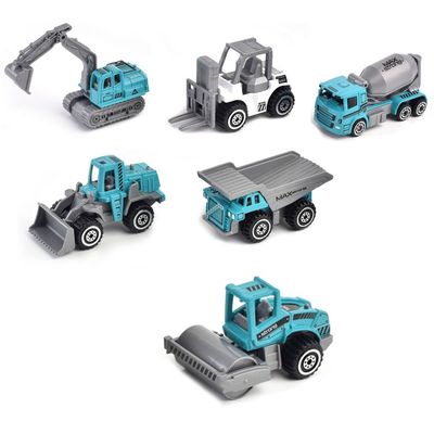 Little Story Alloy Sliding Engineering Toy Truck (6 Pcs) - Multicolor