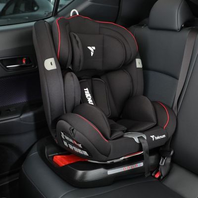 Teknum Evolve 360 Car Seat (0 - 12yrs) with Sunveno Fashion Diaper Bag - Black