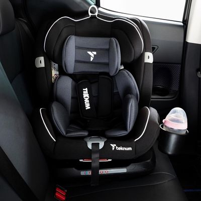 Teknum Evolve 360 Car Seat (0 - 12yrs) with Sunveno Fashion Diaper Bag - Grey